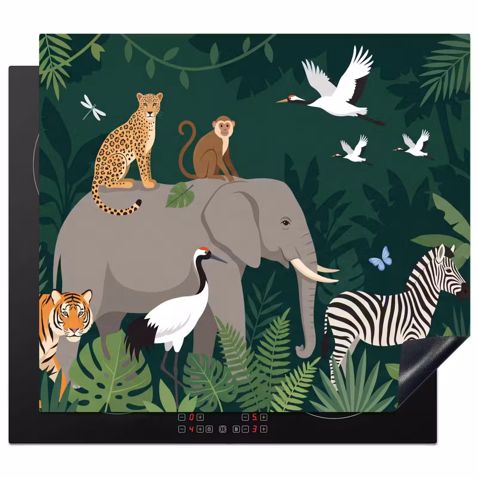 Inductie beschermer - Tropisch - Jungle - Groen — 1