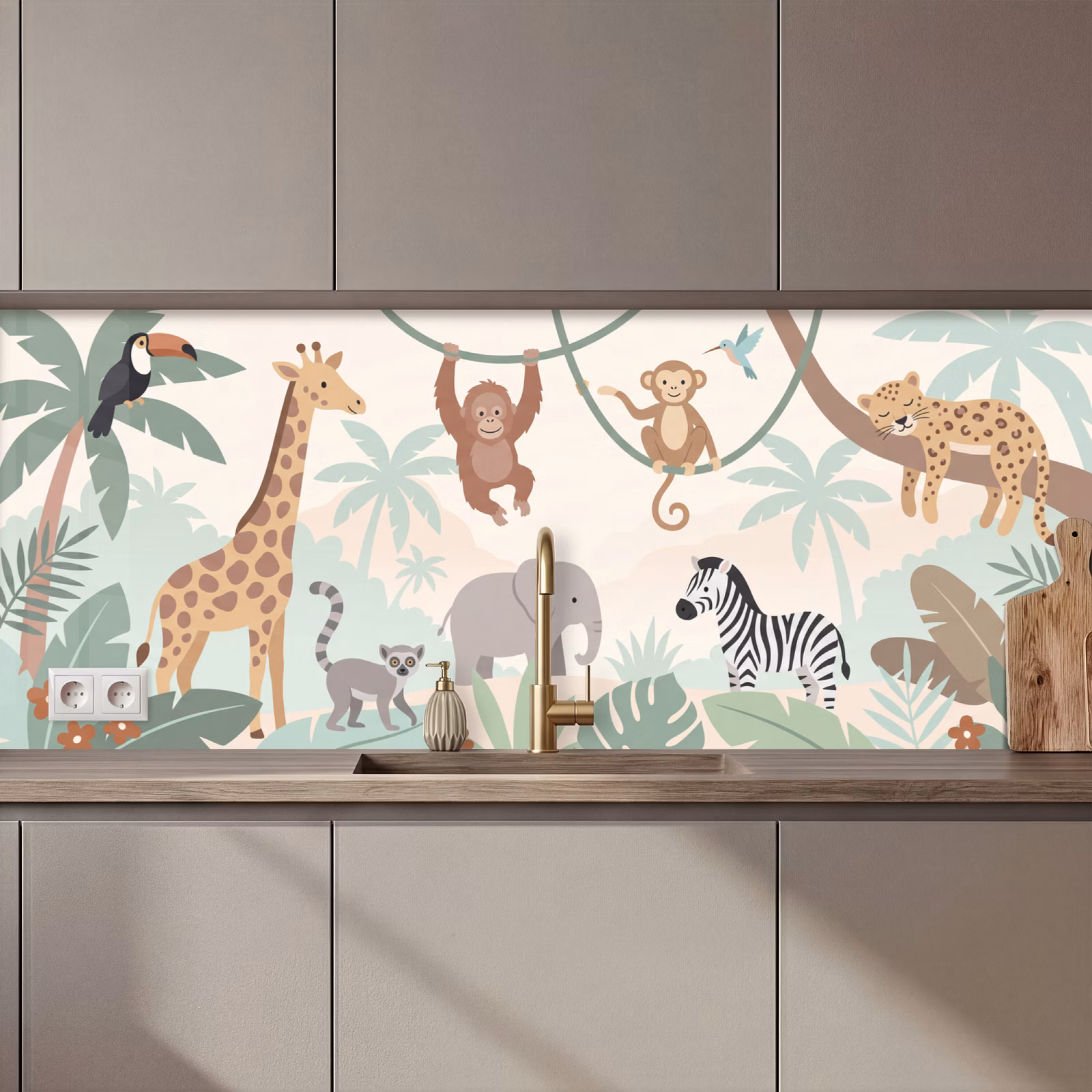 Keuken achterwand - Jungle - Dieren - Groen — 1