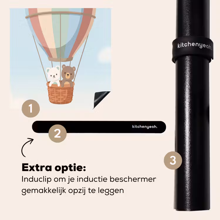 Inductie beschermer - Luchtballon - Beren - Pastel — 8