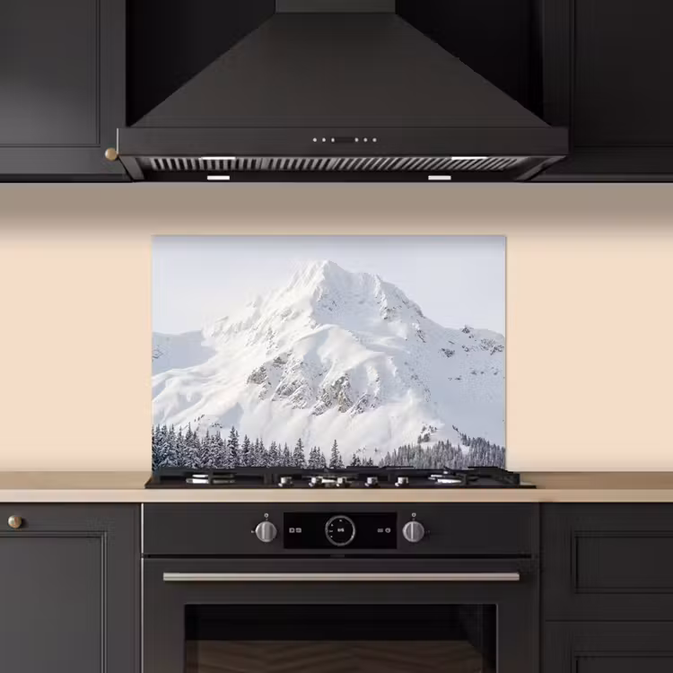 Spatscherm keuken - Berg - Sneeuw - Winter - Natuur - Wit — 5