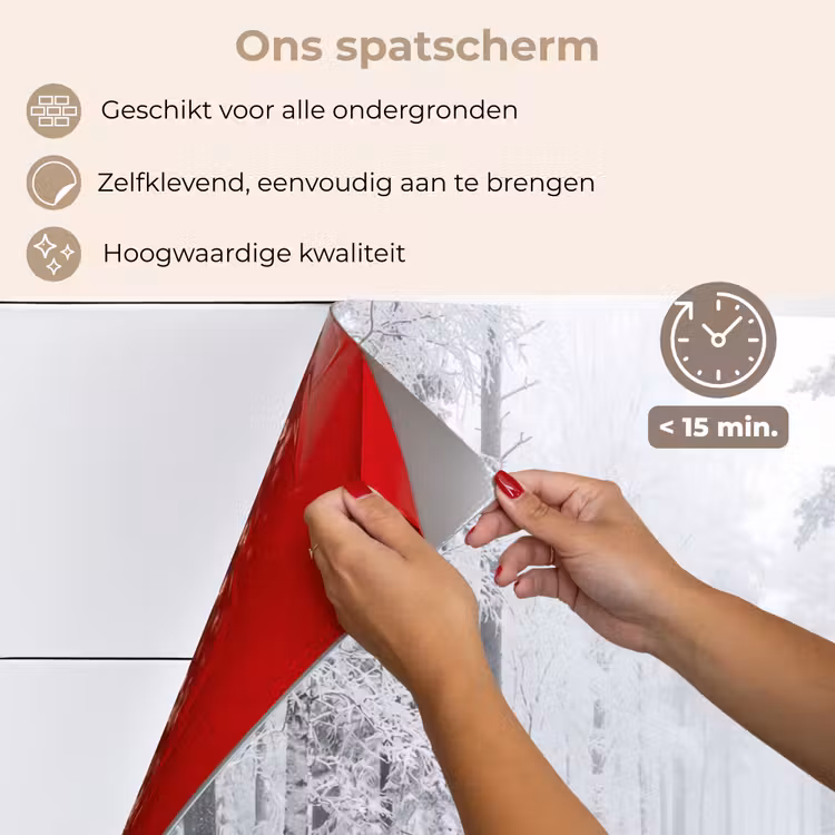Spatscherm keuken - Bos - Sneeuw - Pad - Winter - Stilte — 4