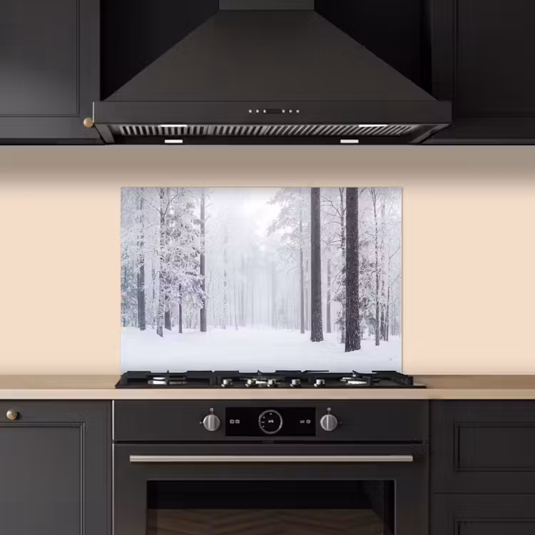 Spatscherm keuken - Bos - Sneeuw - Pad - Winter - Stilte — 5