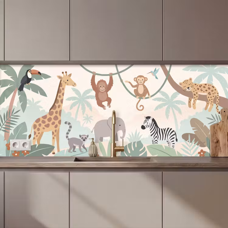 Keuken achterwand - Jungle - Dieren - Groen — 1