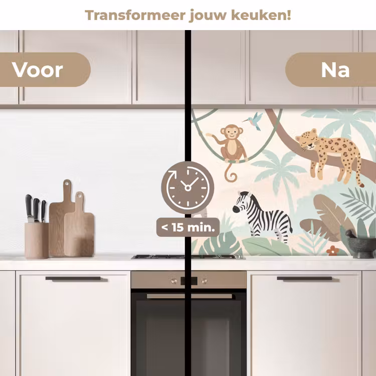 Keuken achterwand - Jungle - Dieren - Groen — 3