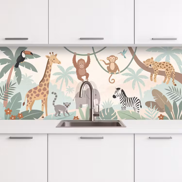 Keuken achterwand - Jungle - Dieren - Groen — 4