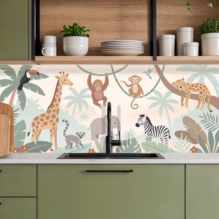 Keuken achterwand - Jungle - Dieren - Groen — 7