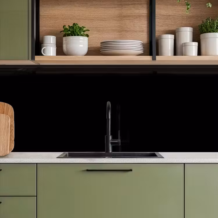 Keuken achterwand - Zwart - Effen kleur — 7