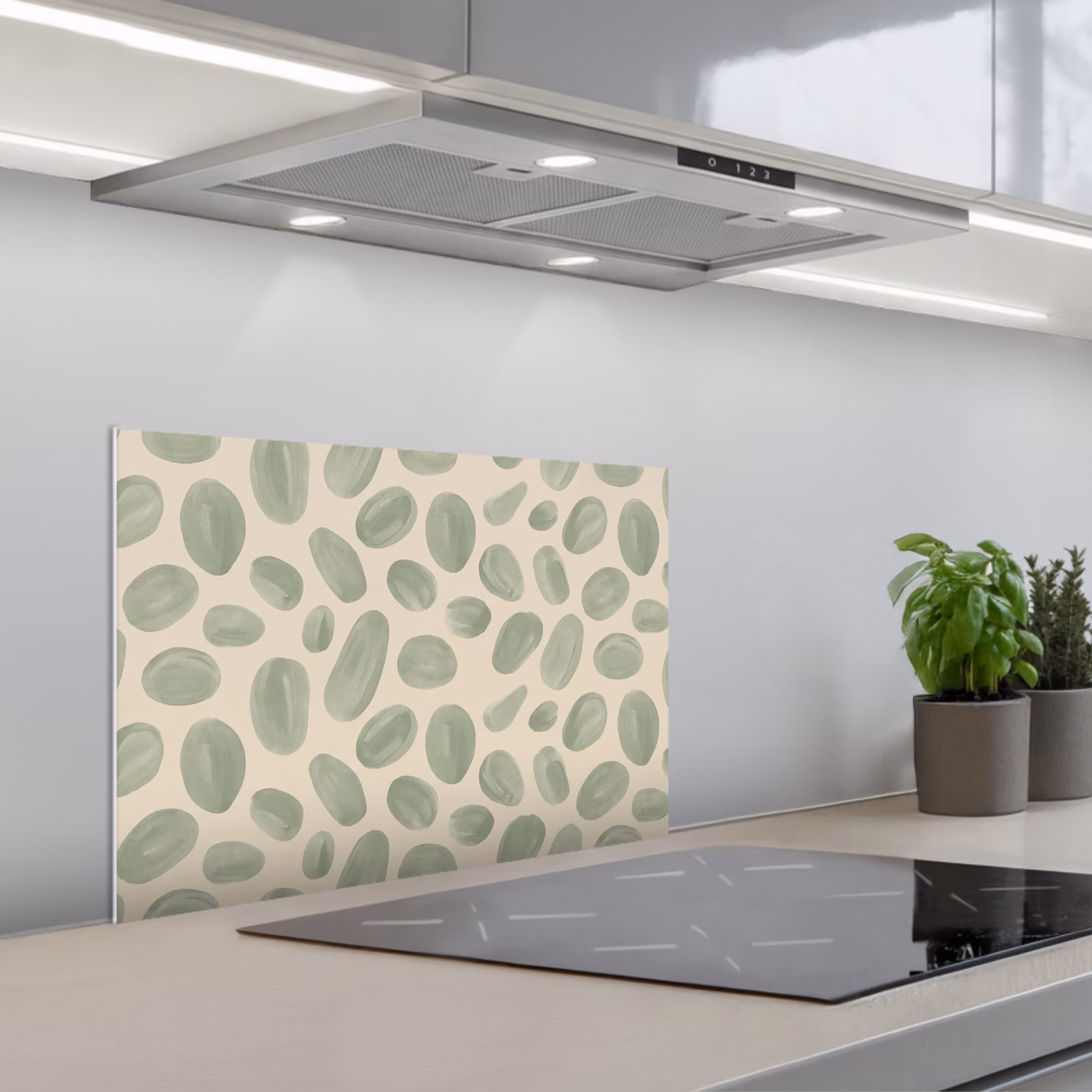 Spatscherm keuken - Abstract - Patroon - Organisch - Groen - Modern — 1