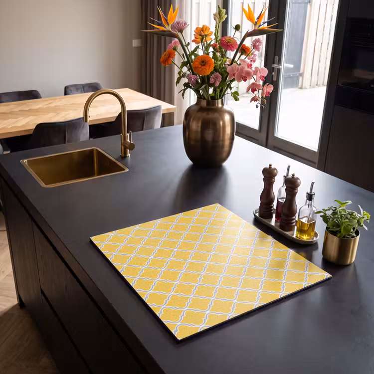 Inductie beschermer - Lantaarn - Arabesk - Elegant - Geel — 2