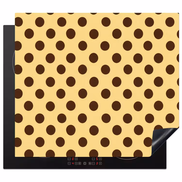 Inductie beschermer - Polka Dot - Stippen - Retro - Geel - Bruin — 1