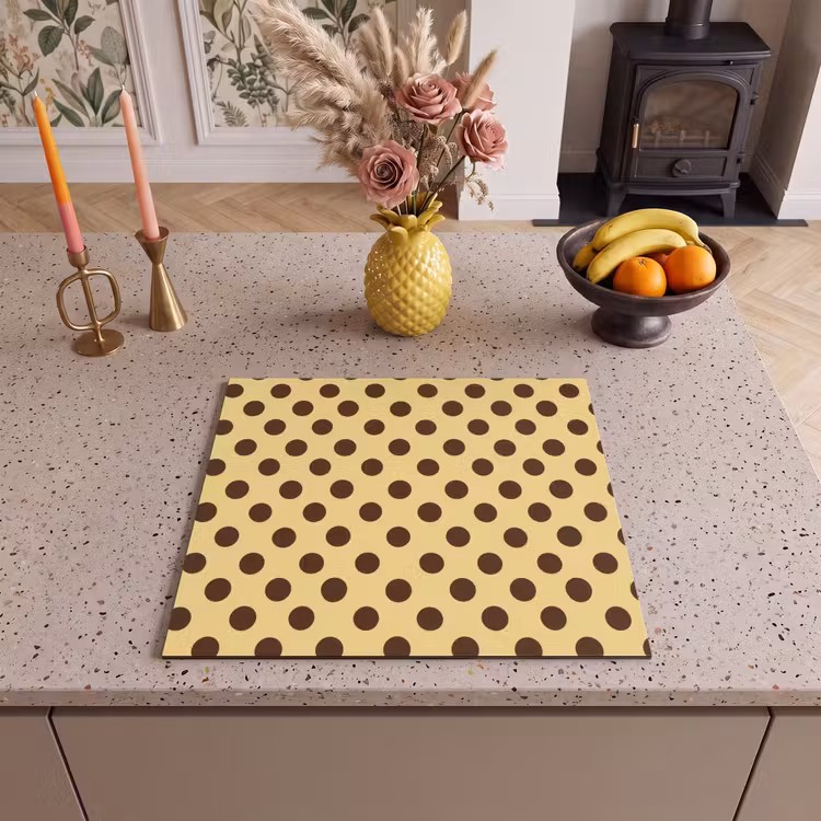 Inductie beschermer - Polka Dot - Stippen - Retro - Geel - Bruin — 3