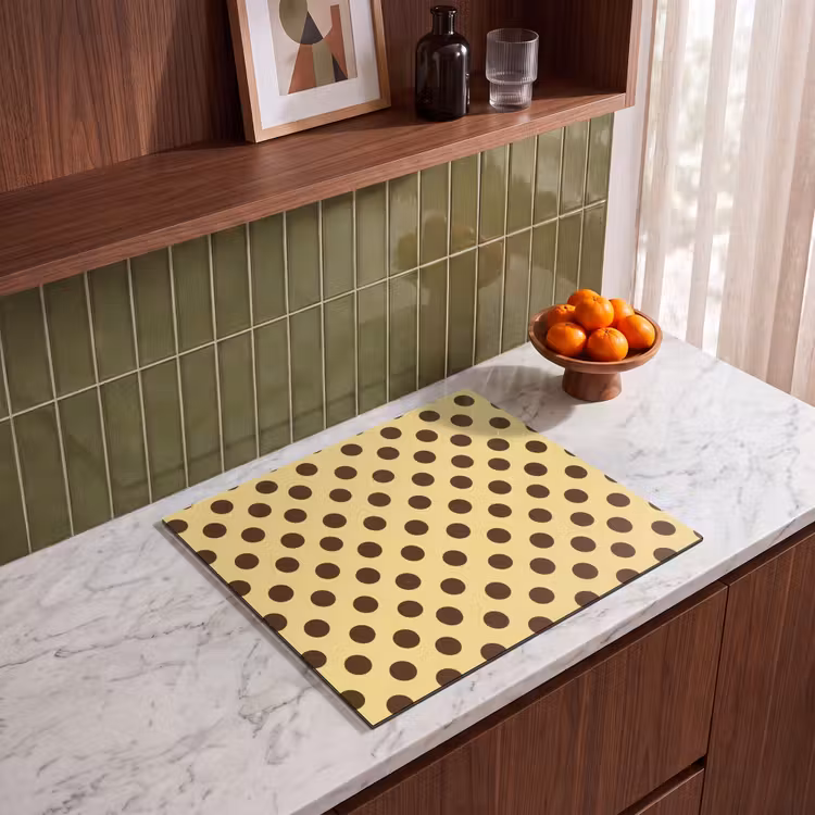 Inductie beschermer - Polka Dot - Stippen - Retro - Geel - Bruin — 4