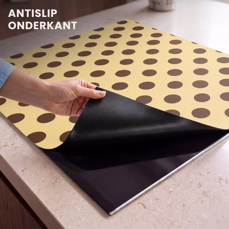 Inductie beschermer - Polka Dot - Stippen - Retro - Geel - Bruin — 6