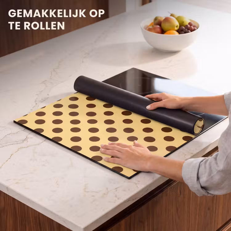 Inductie beschermer - Polka Dot - Stippen - Retro - Geel - Bruin — 7