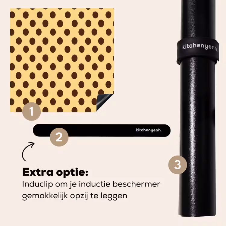 Inductie beschermer - Polka Dot - Stippen - Retro - Geel - Bruin — 8