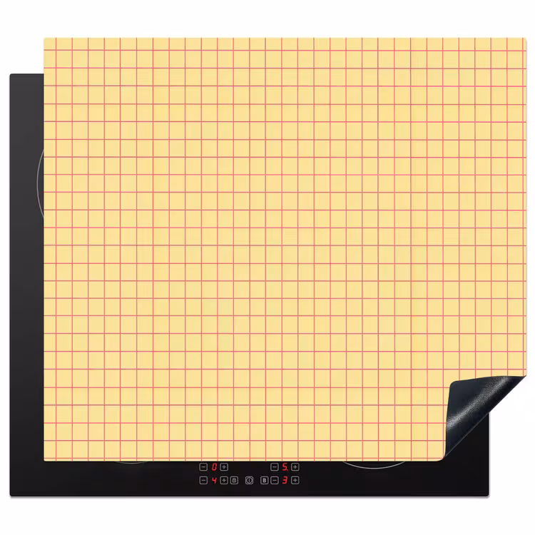 Inductie beschermer - Ruitjes - Grid - Minimalistisch - Geel - Roze — 1