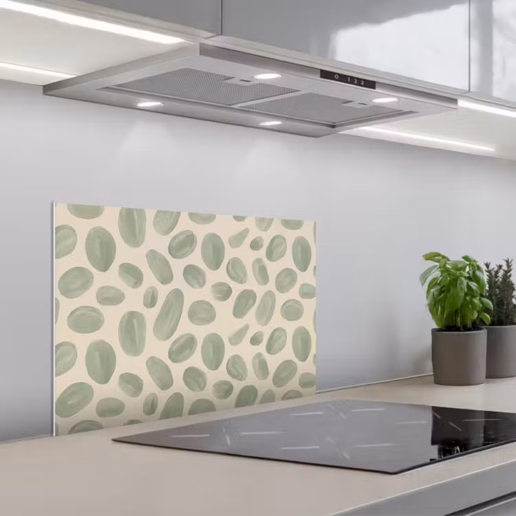 Spatscherm keuken - Abstract - Patroon - Organisch - Groen - Modern — 1