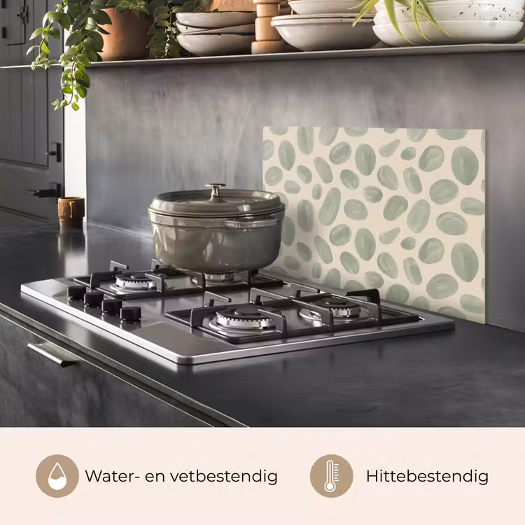 Spatscherm keuken - Abstract - Patroon - Organisch - Groen - Modern — 2