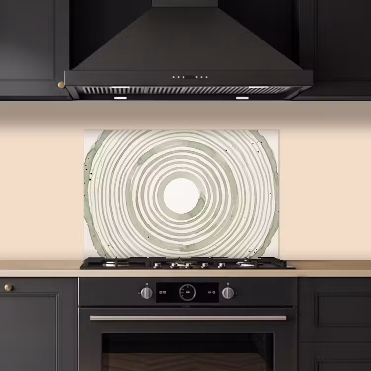 Spatscherm keuken - Abstractie - Cirkels - Waterverf - Groen - Modern — 5