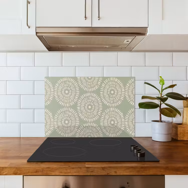 Spatscherm keuken - Patroon - Cirkels - Abstract - Modern - Groen — 3