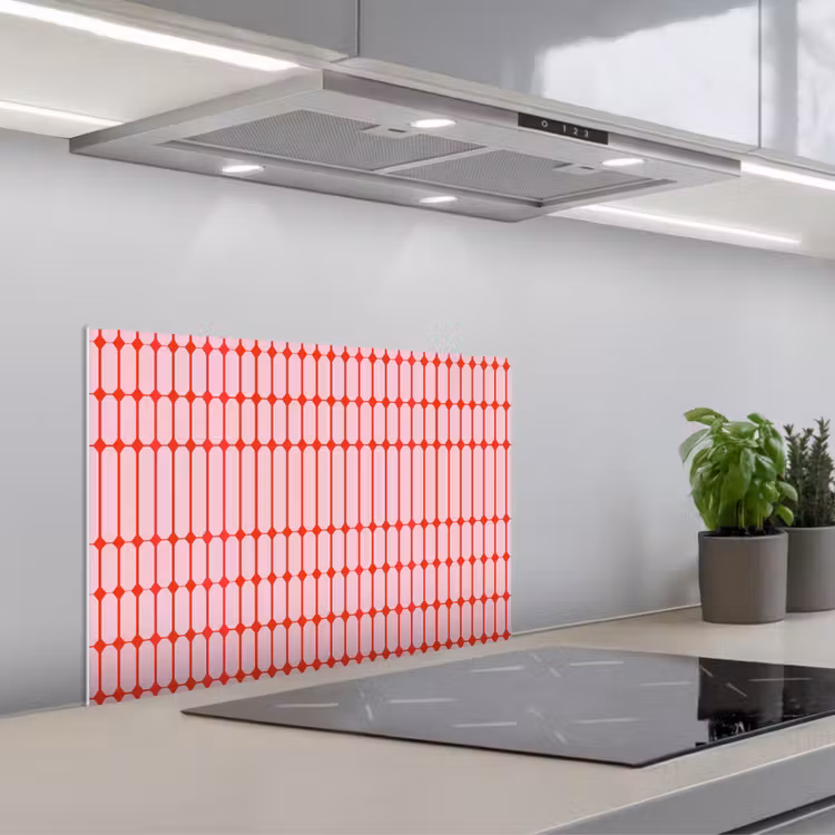 Spatscherm keuken - Geometrisch - Minimalistisch - Rood - Roze — 1