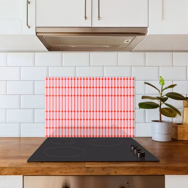 Spatscherm keuken - Geometrisch - Minimalistisch - Rood - Roze — 3
