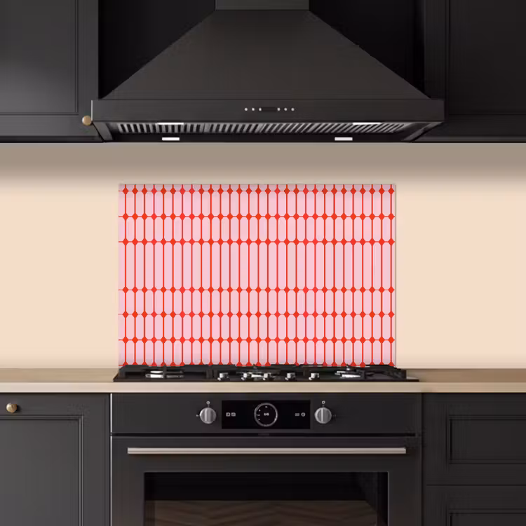 Spatscherm keuken - Geometrisch - Minimalistisch - Rood - Roze — 5