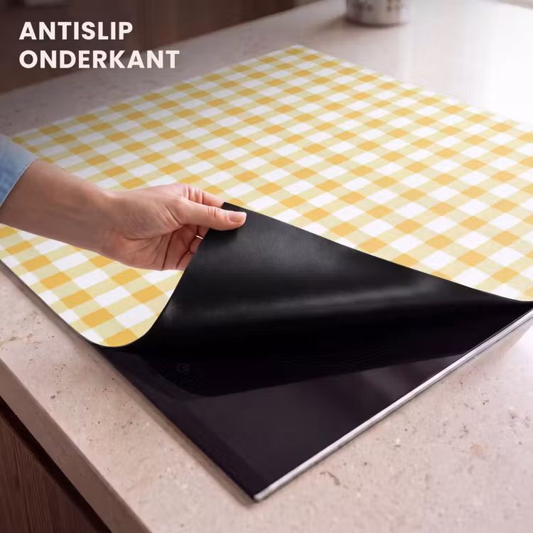 Inductie beschermer - Ruit - Gingham - Klassiek - Geel en Wit — 6