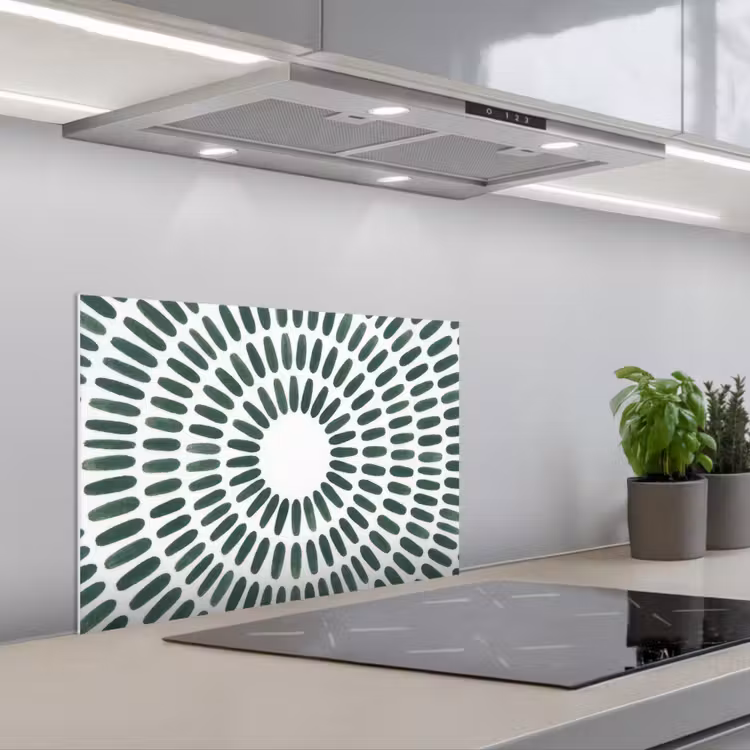 Spatscherm keuken - Abstract - Cirkel - Patroon - Modern - Groen — 1
