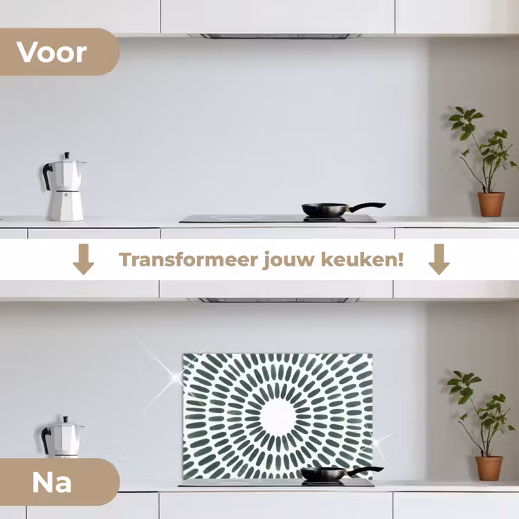 Spatscherm keuken - Abstract - Cirkel - Patroon - Modern - Groen — 7
