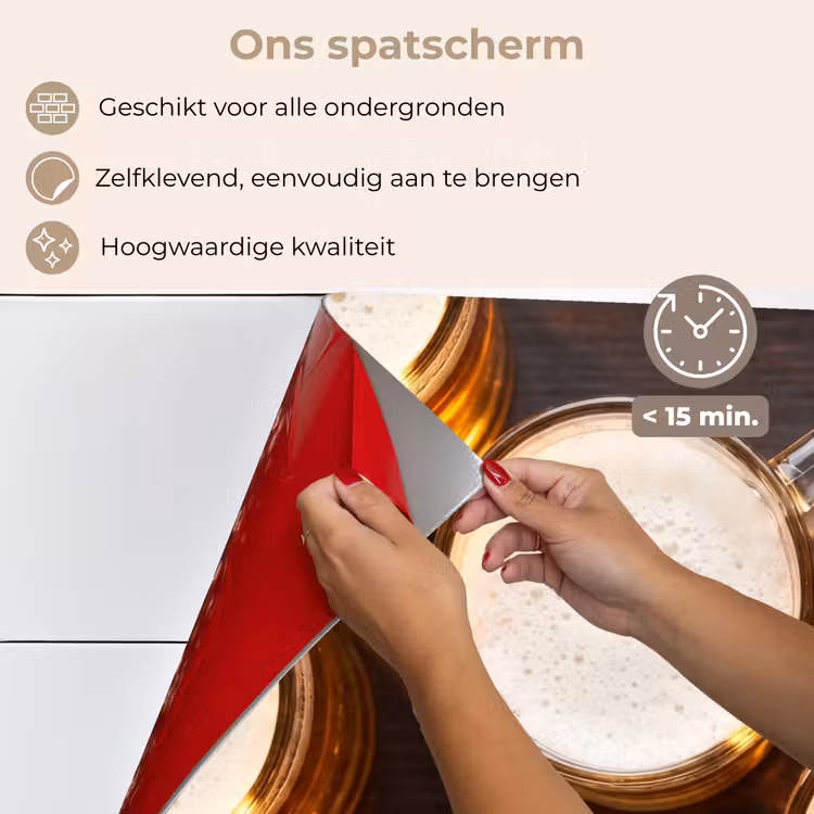 Spatscherm keuken - Bier - Glazen - Schuim - Hout - Drank — 4