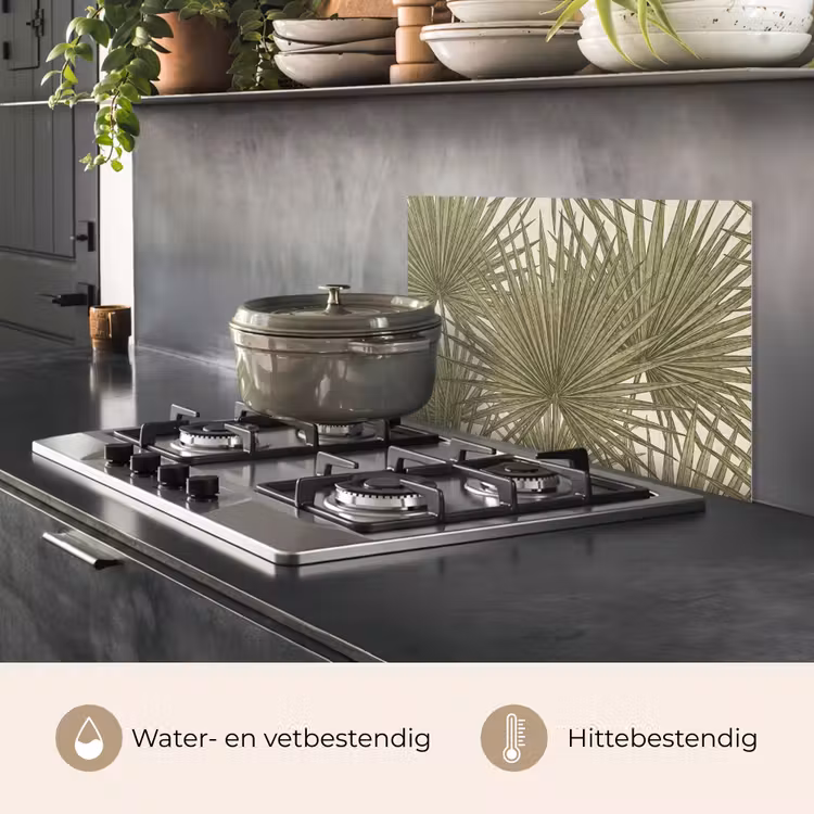 Spatscherm keuken - Blad - Tropisch - Patroon - Natuur - Groen — 2