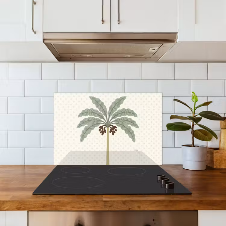 Spatscherm keuken - Boom - Bladeren - Groen - Decoratief - Beige — 3