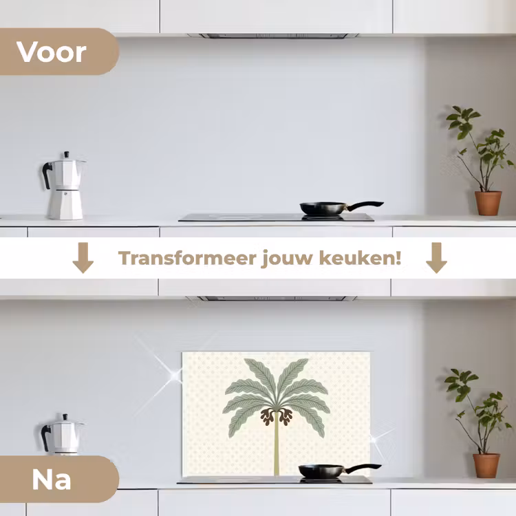 Spatscherm keuken - Boom - Bladeren - Groen - Decoratief - Beige — 7