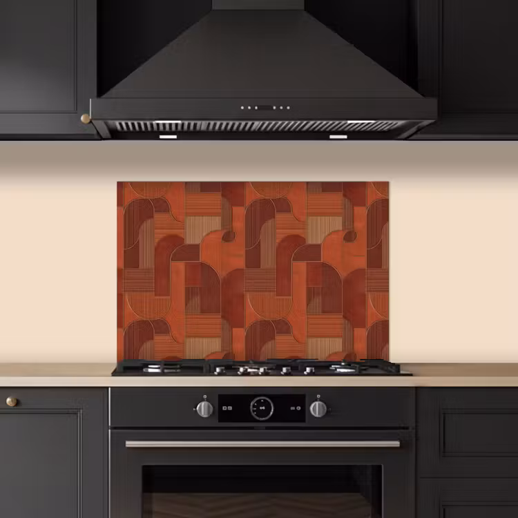Spatscherm keuken - Geometrisch - Abstract - Textuur - Bruin — 5