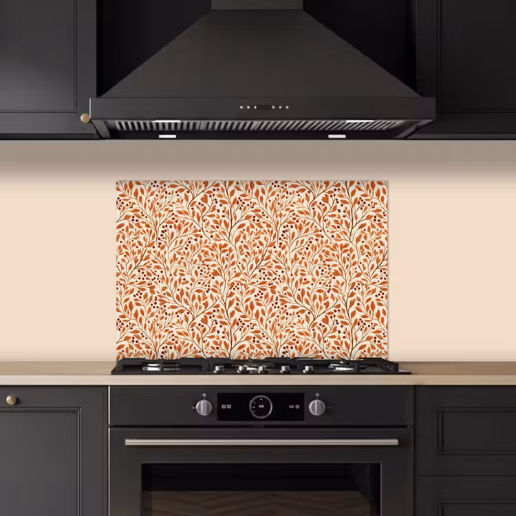 Spatscherm keuken - Bladeren - Botanisch - Terracotta — 5