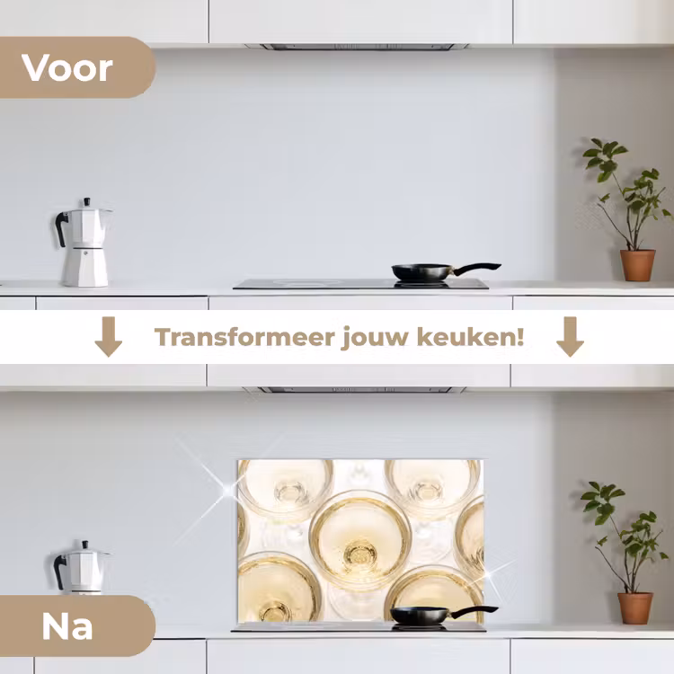 Spatscherm keuken - Drank - Glazen - Feest - Goud — 7