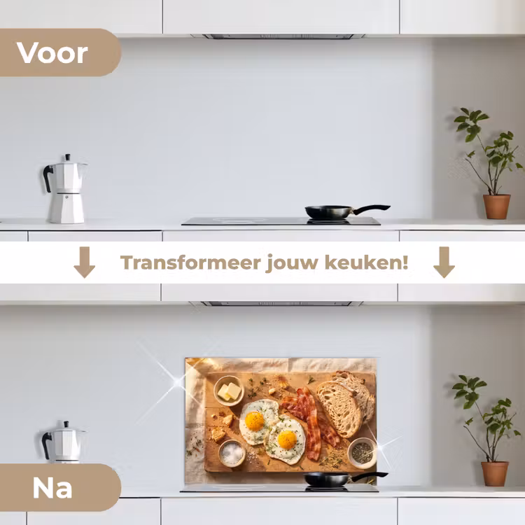 Spatscherm keuken - Eten - Ontbijt - Hout - Rustiek - Geel — 7