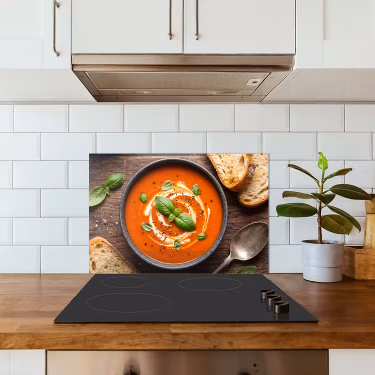 Spatscherm keuken - Eten - Soep - Basilicum - Rustiek - Rood — 3