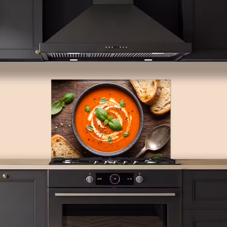 Spatscherm keuken - Eten - Soep - Basilicum - Rustiek - Rood — 5