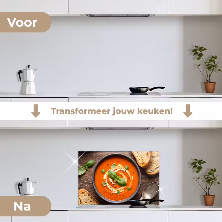 Spatscherm keuken - Eten - Soep - Basilicum - Rustiek - Rood — 7