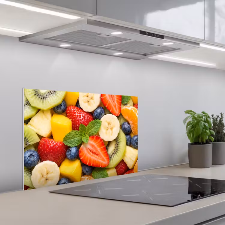 Spatscherm keuken - Fruit - Plakjes - Eten - Kleurrijk — 1