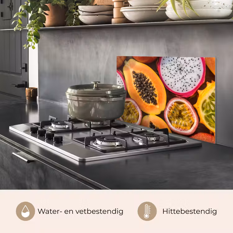 Spatscherm keuken - Fruit - Geopend - Tropisch - Eten - Kleurrijk — 2