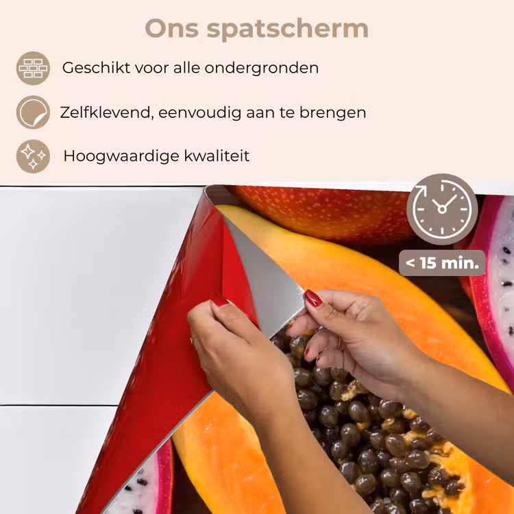 Spatscherm keuken - Fruit - Geopend - Tropisch - Eten - Kleurrijk — 4