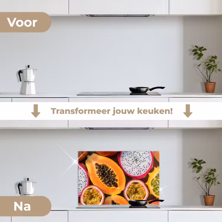 Spatscherm keuken - Fruit - Geopend - Tropisch - Eten - Kleurrijk — 7