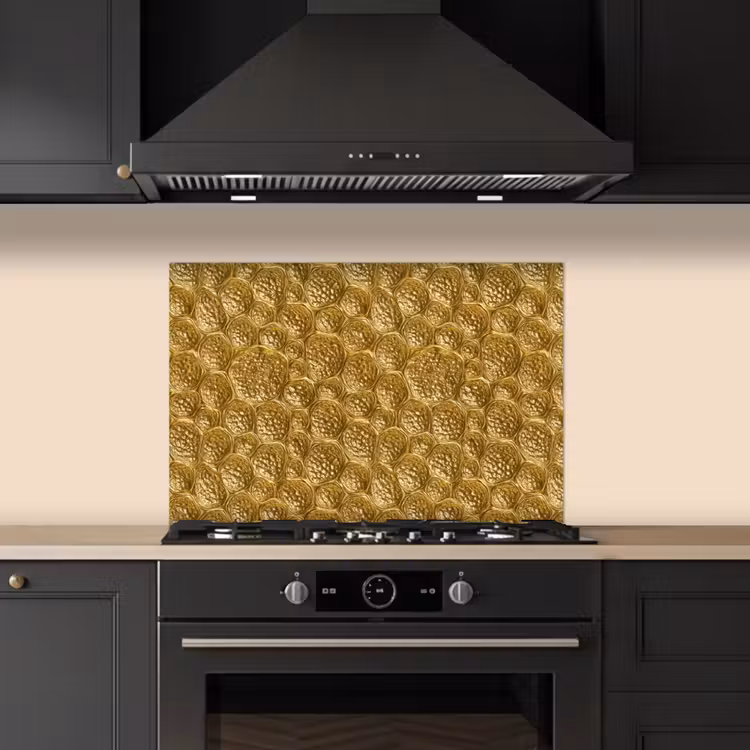 Spatscherm keuken - Gehamerd - Mozaïek - Antiek - Goud — 5
