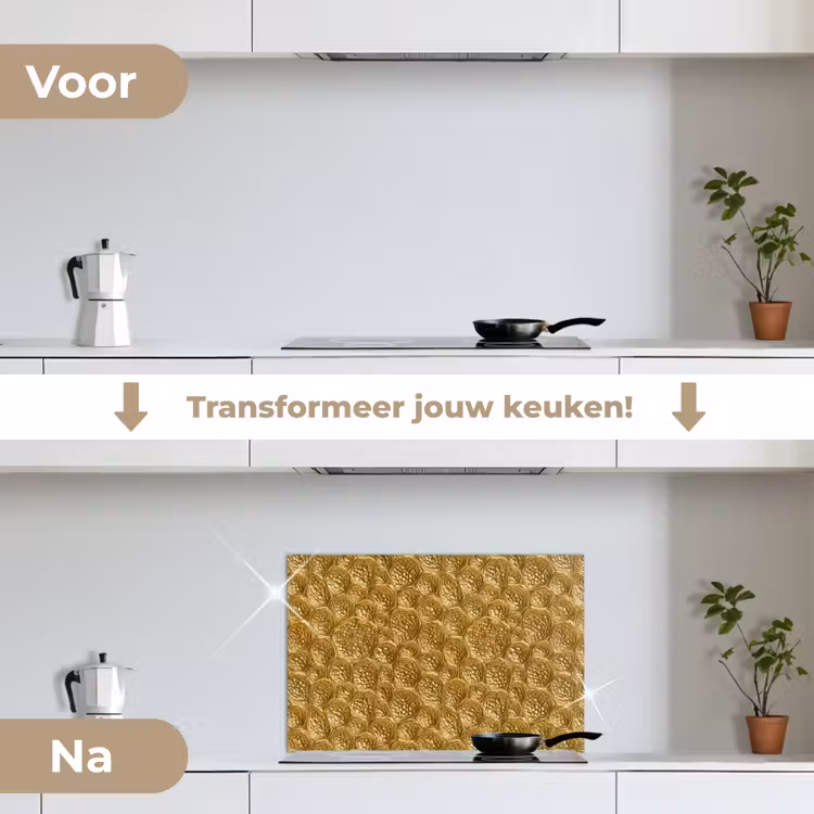 Spatscherm keuken - Gehamerd - Mozaïek - Antiek - Goud — 7