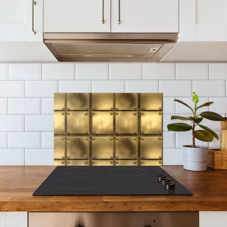 Spatscherm keuken - Platen - Industrieel - Stoer - Goud — 3
