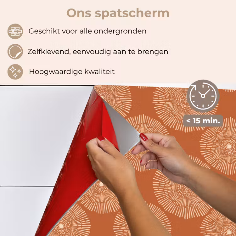 Spatscherm keuken - Cirkels - Grafisch - Patroon - Terracotta — 4