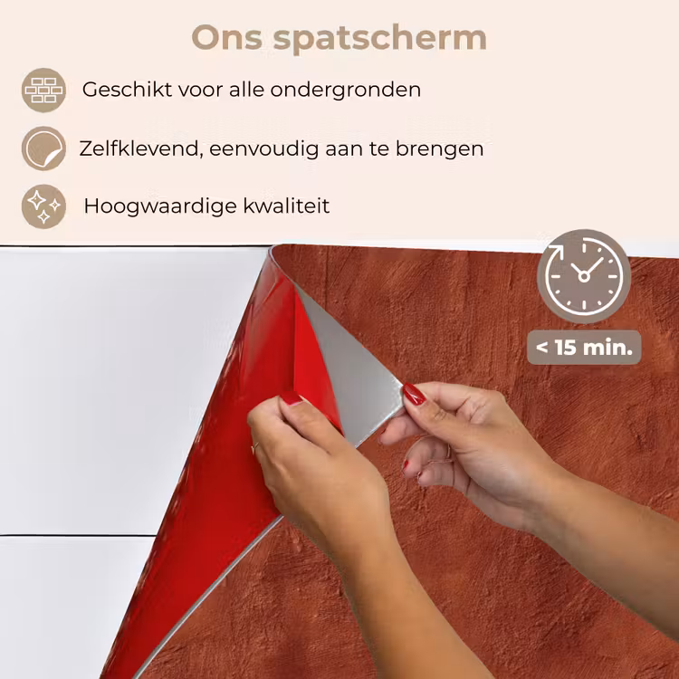 Spatscherm keuken - Stucwerk - Textuur - Terracotta — 4